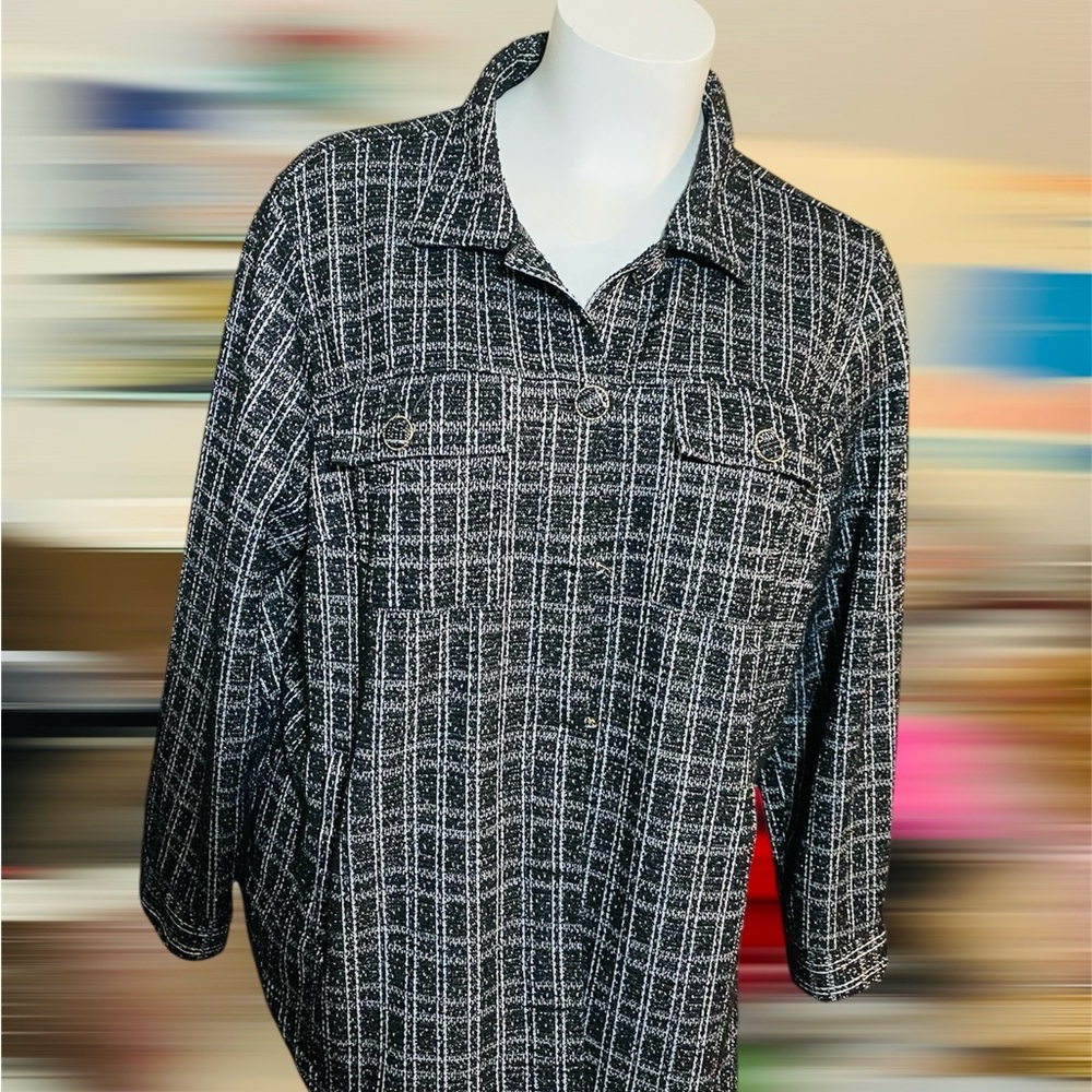 Torrid Black and Silver Plaid Blazer - Picture 7 of 7
